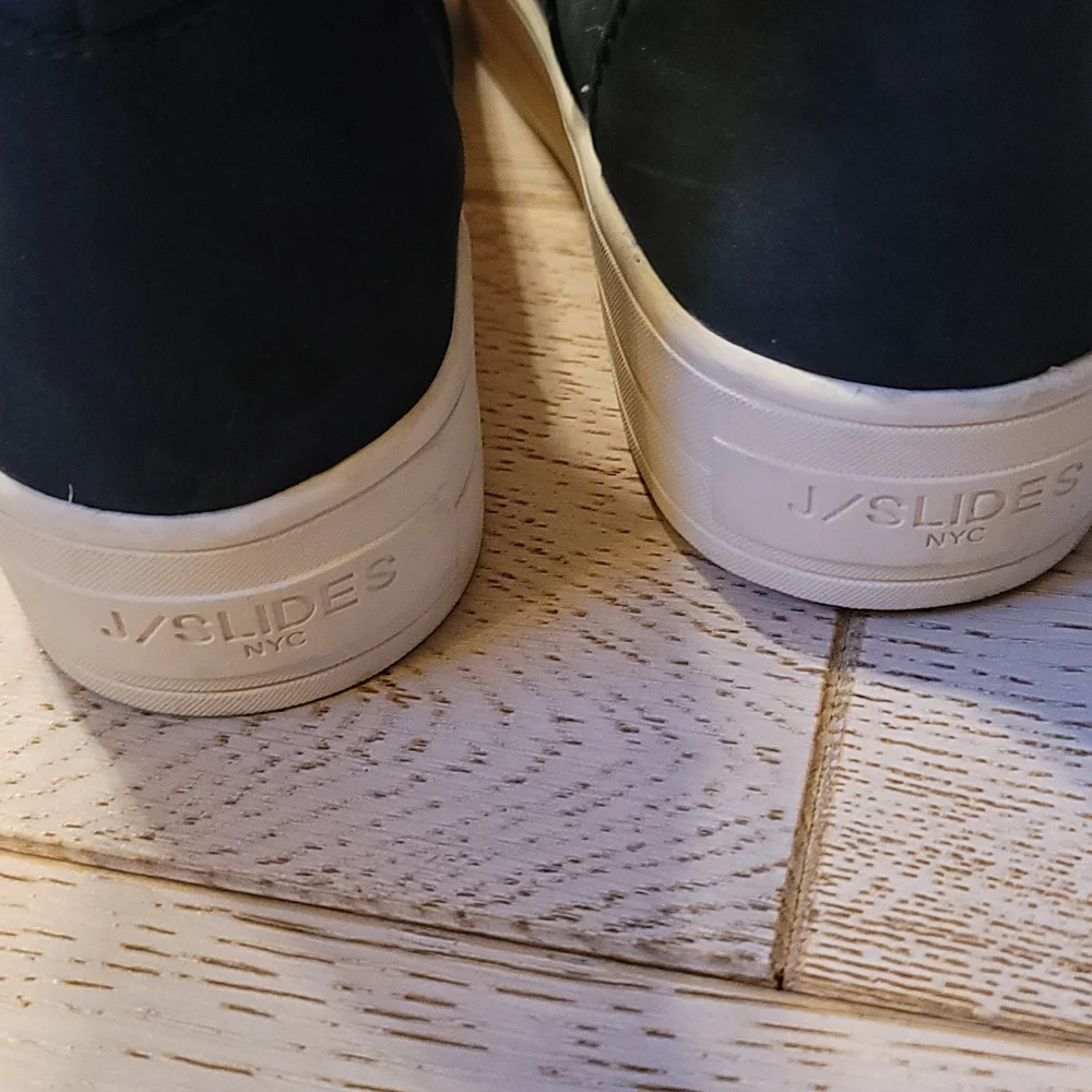 J/SLIDES Black Faux Fur High-Top Slip-On Sneakers
